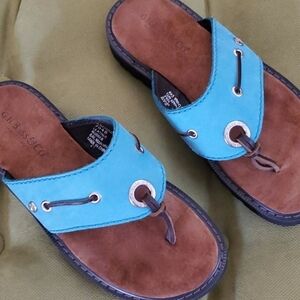 G.H. Bass & Co. Blue and Brown Sandals